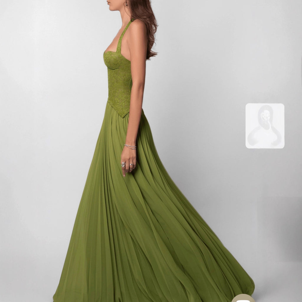 The Plunge Halter Gown by Marlowe House — alternate view