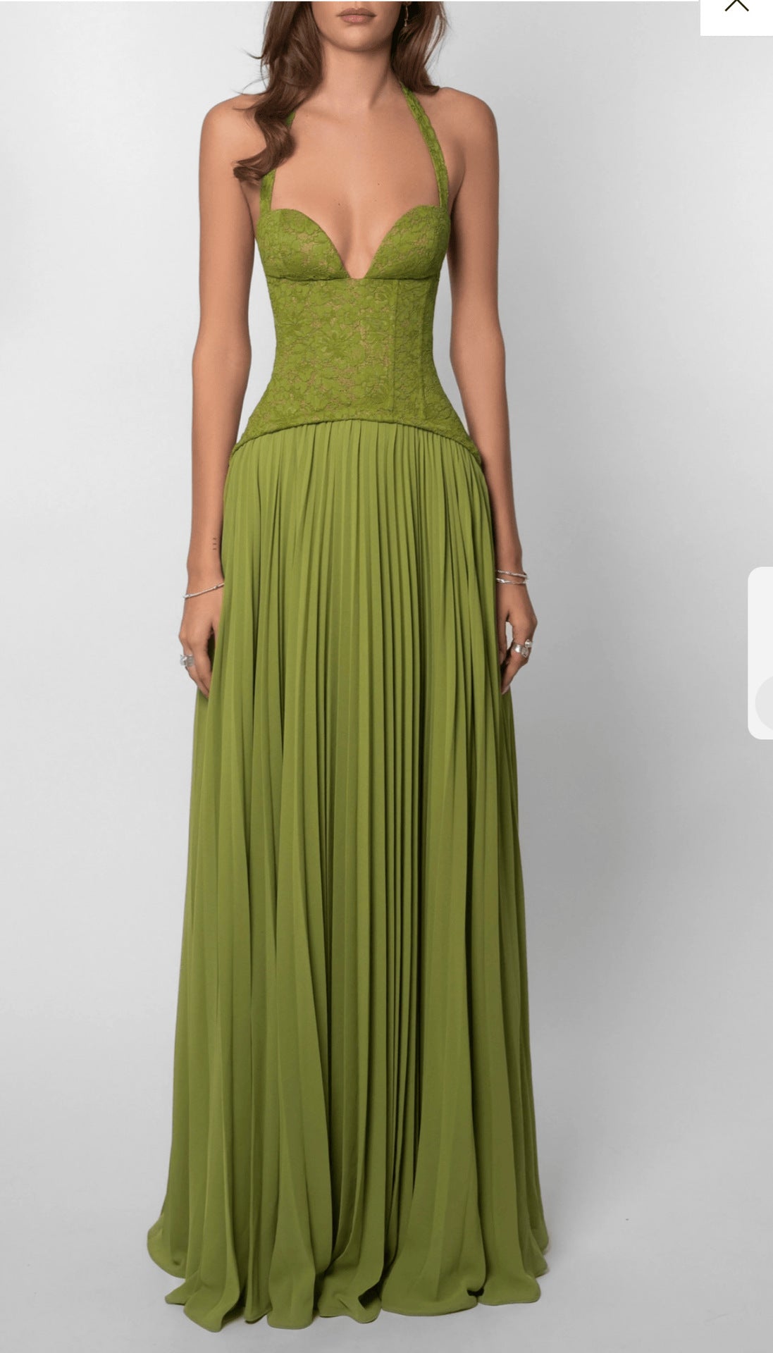 The Plunge Halter Gown by Marlowe House — alternate view