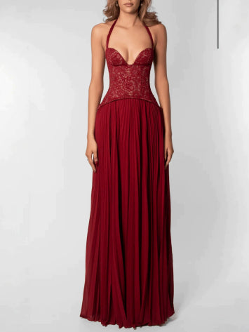 The Plunge Halter Gown by Marlowe House — alternate view