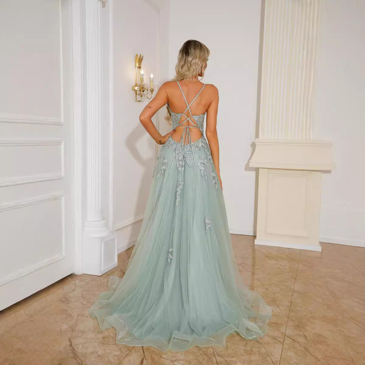 The Suspender Gown (Lace) by Marlowe House — alternate view