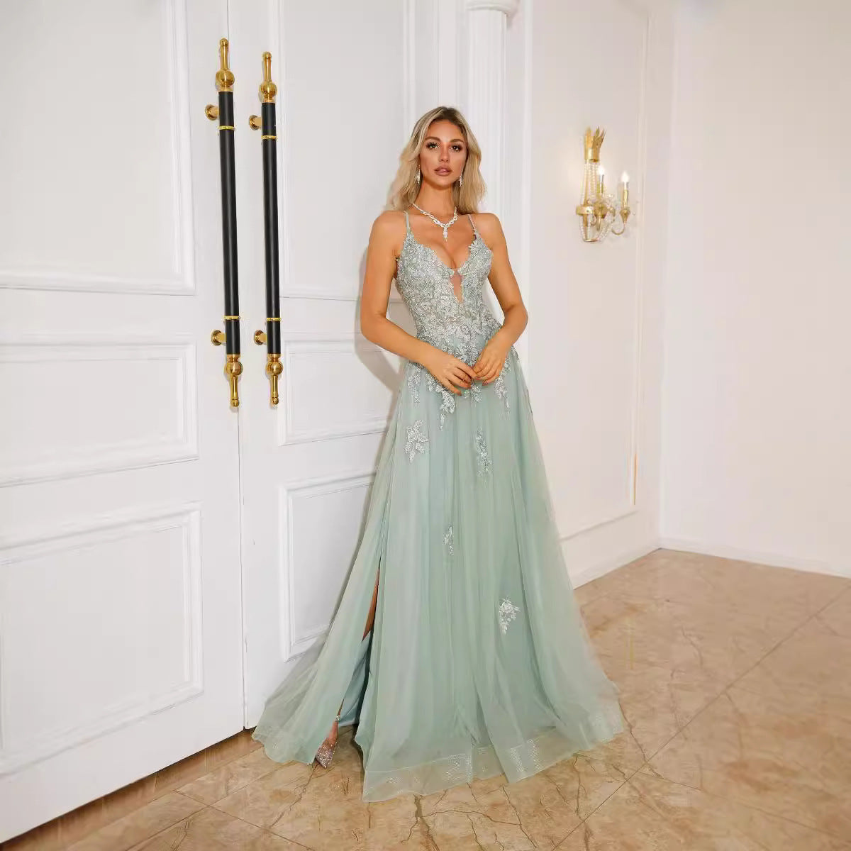 The Suspender Gown (Lace) by Marlowe House — alternate view