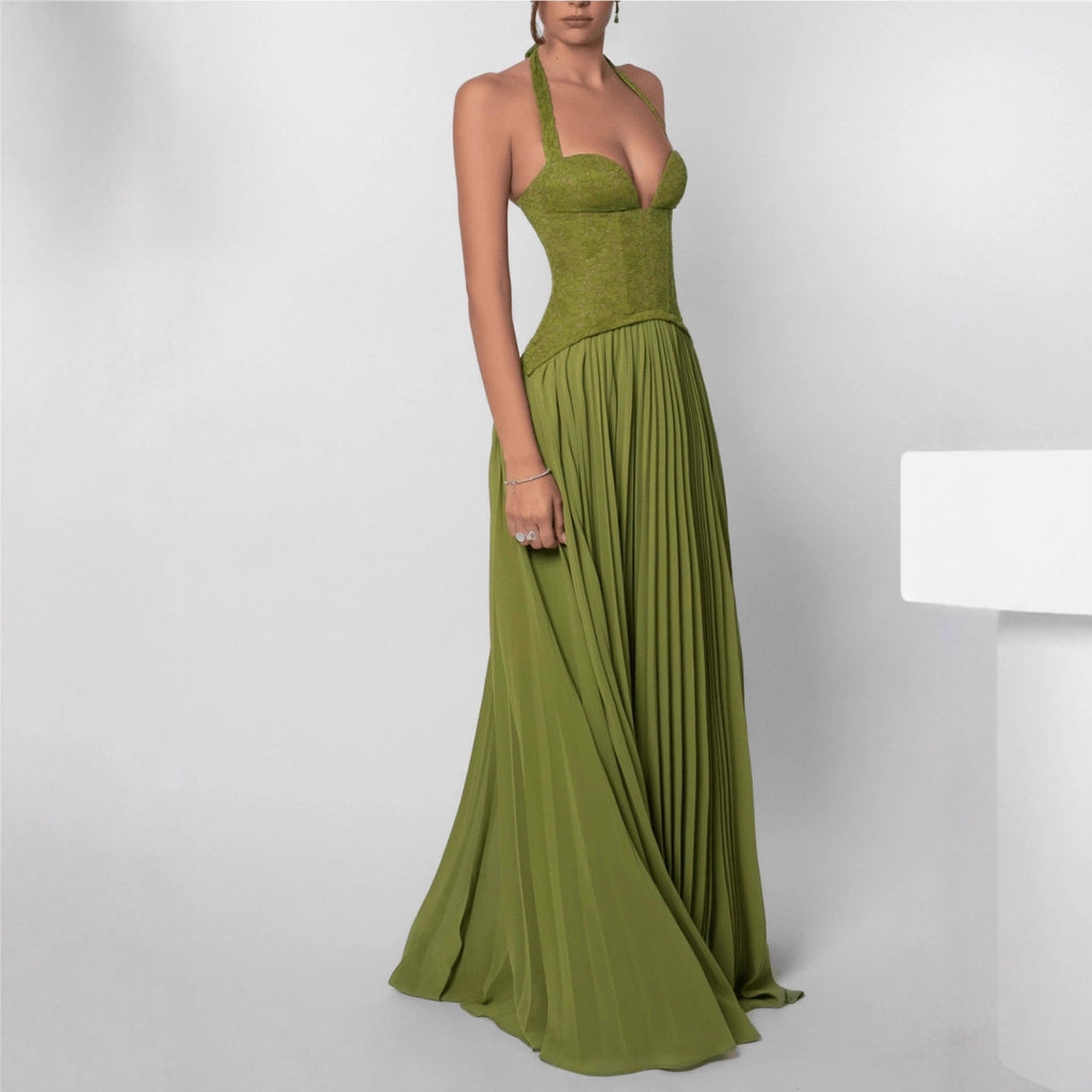 The Plunge Halter Gown by Marlowe House — alternate view